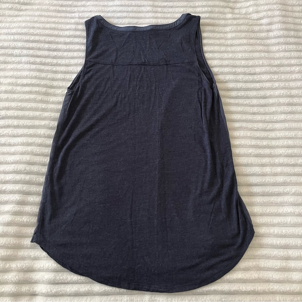Vince Blue Side Stripe Tank Top - Picture 4 of 7